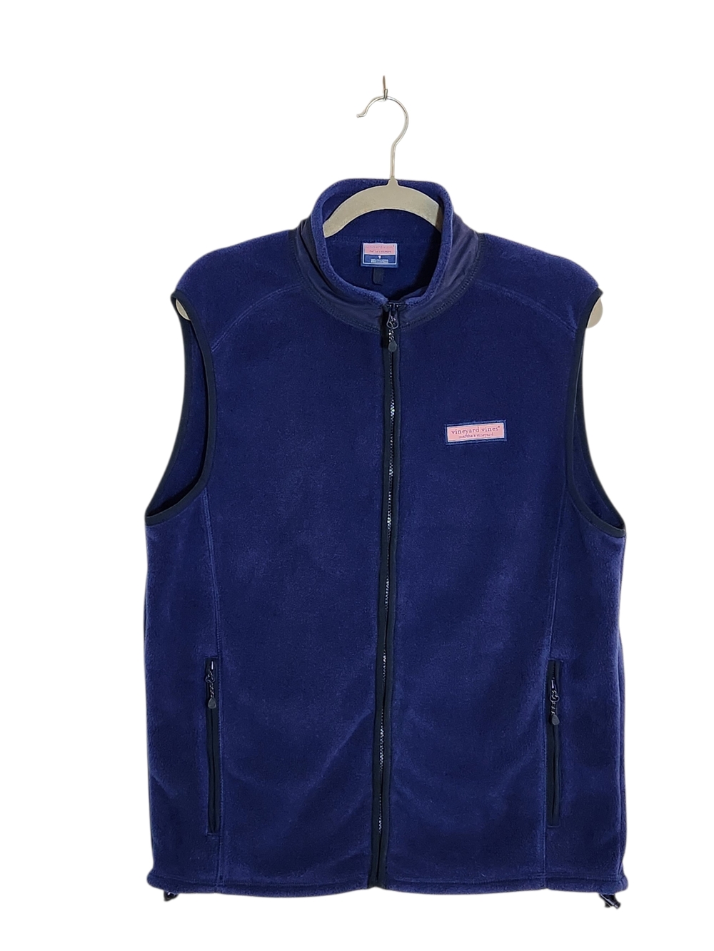 Vineyard Vines Navy Fleece Zip-Up Vest Size Small